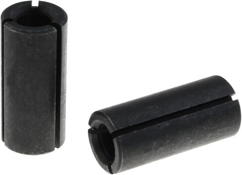 2-Piece 1/2 Inch to 1/4 Inch Router Collet Reducer Sleeve Tool Drill Bit - A3 Carbon Steel Black in Kuwait