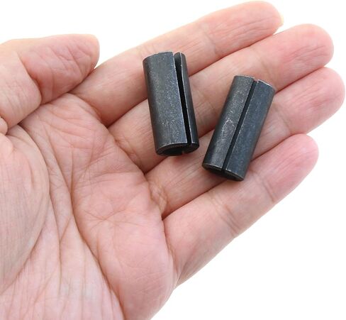 2-Piece 1/2 Inch to 1/4 Inch Router Collet Reducer Sleeve Tool Drill Bit - A3 Carbon Steel Black in Kuwait