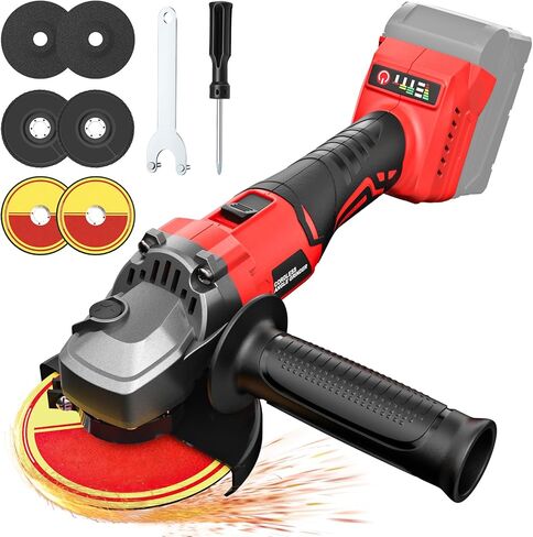 Cordless Angle Grinder for De-Walt 20V Battery, Max 9000RPM 4-1/2"/5" Brushless Grinder Tool, 3 Variable Speed & Slide Lock Switch, Power Grinder for Cutting Grinding Polishing (Tool Only) in Kuwait