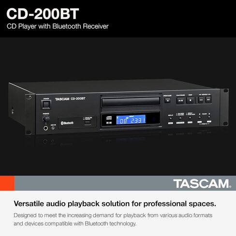 Tascam CD-200BT مشغل أقراص مضغوطة احترافي مع بلوتوث لاسلكي وHosa CPR-202 مزدوج 1/4 بوصة TS إلى كابل توصيل ستيريو RCA مزدوج، 2 متر in Kuwait