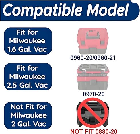 4 Pack Fleece Dust Bags For Milwaukee 0960-20 & 0970-20 Fuel And Fuel Wet/Dry PACKOUT Vacuum 49-90-2016 +2 Pack Attachable Bag in Kuwait