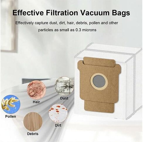 Q0520 Dust Bags Compatible with iRobot Roomba Vacuum 2 Essential Robot Q052, 105 Vac, 105 Combo, Plus 405 Combo, Plus 505 Combo, Max 705 Vac Vacuum Cleaner, Vacuum Bags Replacement Disposal Bag in Saudi Arabia