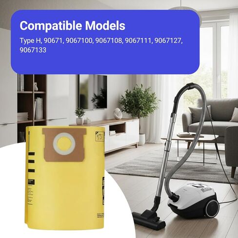 3 عبوات من أكياس الاستبدال عالية الكفاءة لـ Shop-Vac Type H، 90671، 9067100، 9067108، 9067111، 9067127، 9067133 - تصميم متين - VacBagsUSA. in Kuwait
