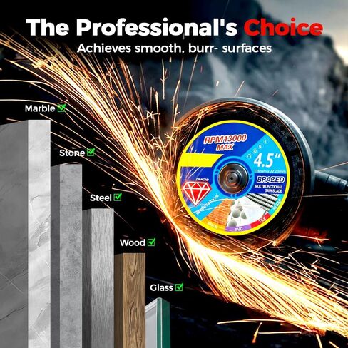 2 Pack 4.5" Multi-Purpose Saw Blades,2026 Upgrade Stainless Steel Welded Outer Diamond Sand for Cutting Tile, Marble, Quartz, Stone, Metal & Plastic, Wet or Dry Use in Kuwait
