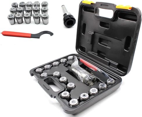 Collet Chuck Set, MT3 Shank ER32 3-20mm Router Bit Extension Collet with 15Pcs ER32 Spring Collet Set, Metal Milling Tool Holder for Milling Lathe Machine in Kuwait