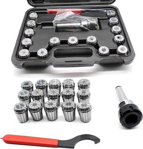 Collet Chuck Set, MT3 Shank ER32 3-20mm Router Bit Extension Collet with 15Pcs ER32 Spring Collet Set, Metal Milling Tool Holder for Milling Lathe Machine in Kuwait