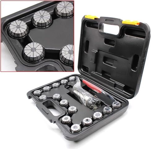 Collet Chuck Set, MT3 Shank ER32 3-20mm Router Bit Extension Collet with 15Pcs ER32 Spring Collet Set, Metal Milling Tool Holder for Milling Lathe Machine in Kuwait