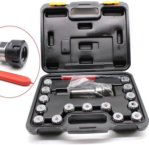 Collet Chuck Set, MT3 Shank ER32 3-20mm Router Bit Extension Collet with 15Pcs ER32 Spring Collet Set, Metal Milling Tool Holder for Milling Lathe Machine in Kuwait