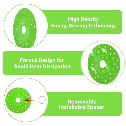 6PCS Glass Cutting Disc for 4.5"(115 * 22.23mm) Angle Grinder, Vacuum Brazed Discos para, Ultra Thin Cutting Grinding Discs Saw Blade for Porcelain, Glasss, Ceramic, Tile, Granite, Marble in Kuwait