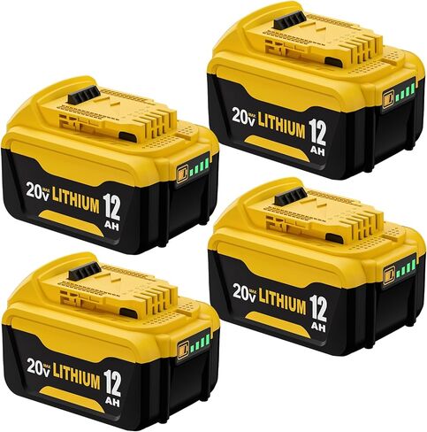 20V Lithium-Ion 12.0 Ah Battery Replacement for Dewalt 20V MAX Battery, 4-Pack in Kuwait