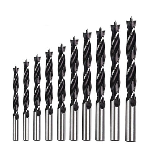 Brad Point Wood Drill Bit Set 10 pcs Professional Wood Twist Drill Bits (1/8" - 1/2") 3-12 mm for Plywood Plastic Woodworking DIY in Kuwait