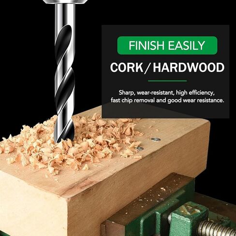 Brad Point Wood Drill Bit Set 10 pcs Professional Wood Twist Drill Bits (1/8" - 1/2") 3-12 mm for Plywood Plastic Woodworking DIY in Kuwait