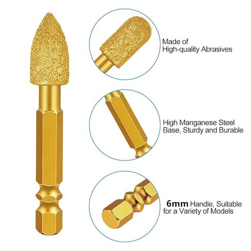 6mm Hex Shank Diameter 10Pcs Carbide File Cutter Taper Points Burrs Grinding Head for Wood Grinding Carving, 7Pcs US in Kuwait