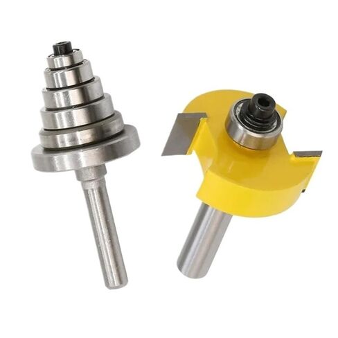 1/4inch Shank Rabbet Router Bit with 6 Adjustable Bearings Kit, Carbide Woodworking Tenon Cutter 2pcs/Set in Kuwait