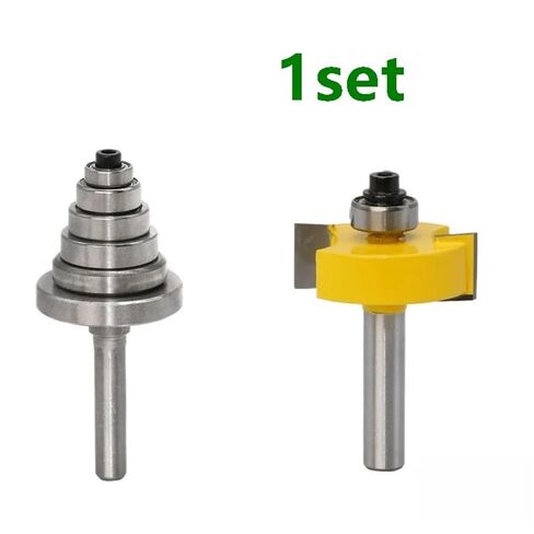 1/4inch Shank Rabbet Router Bit with 6 Adjustable Bearings Kit, Carbide Woodworking Tenon Cutter 2pcs/Set in Kuwait