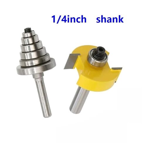 1/4inch Shank Rabbet Router Bit with 6 Adjustable Bearings Kit, Carbide Woodworking Tenon Cutter 2pcs/Set in Kuwait
