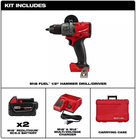 2904-22 لـ Milwaukee M18 FUEL™ 1/2 بوصة طقم مثقاب مطرقي/طول 14 بوصة ارتفاع 6 بوصة عرض 17 بوصة in Kuwait