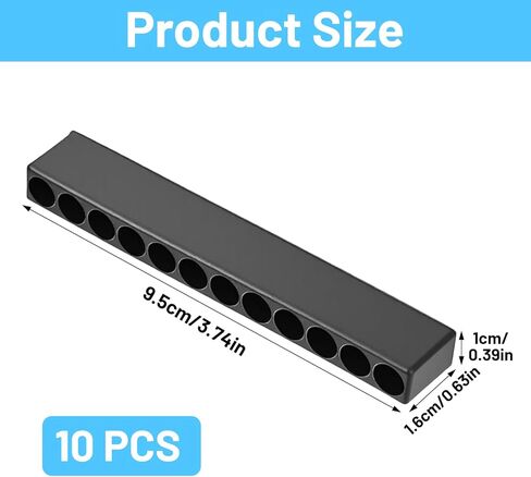 Bremorou 12 Holes Hex Bit Holder 10 Pcs 1/4 Inch Bit Organizer, Black Plastic Drill Bits Storage Case, Screwdriver Bit Holder For Hex Shank Bits in Kuwait