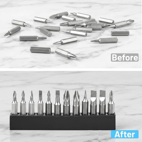Bremorou 12 Holes Hex Bit Holder 10 Pcs 1/4 Inch Bit Organizer, Black Plastic Drill Bits Storage Case, Screwdriver Bit Holder For Hex Shank Bits in Kuwait