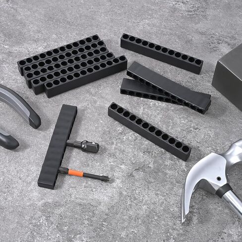 Bremorou 12 Holes Hex Bit Holder 10 Pcs 1/4 Inch Bit Organizer, Black Plastic Drill Bits Storage Case, Screwdriver Bit Holder For Hex Shank Bits in Kuwait
