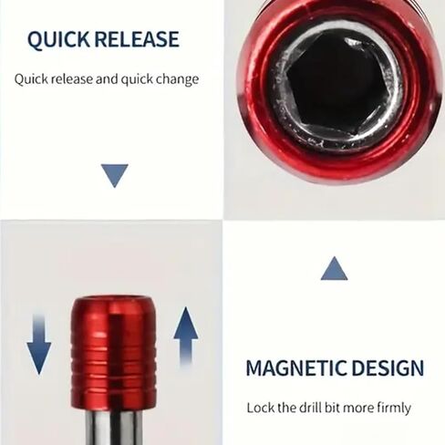 3Pcs Magnetic Drill Bit Holders - Quick Release Hex Shank Extension Bars for Power Tools, Screwdrivers, and Drill Bits in Kuwait