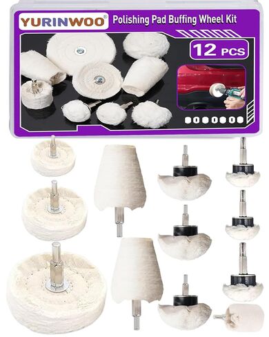 6 PCS Buffing Pad Polishing Wheel for Dremel, Buffing Wheel Kits with 1/4 Inch Shank for Metal Aluminum Chrome Wood Jewelry Brass Glass Plastic Stainless Steel in Saudi Arabia