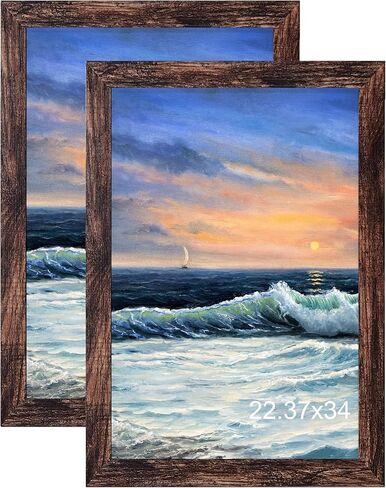 إطارات LUCKYLIFE مقاس 16x20، وإطار صورة مقاس 16x20 للجدار، وعرض الصور مقاس 11x14 مع حصيرة أو 16x20 بدون حصيرة، مجموعة من قطعتين، أسود in Kuwait