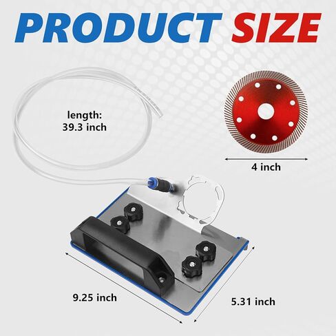 45 Degree Tile Chamfering Tool for 100-Type Angle Grinders, Universal Stand with 5 Diamond Saw Blades, Gloves, 39 Inch Hose, Screwdriver, Adapter Washers in Kuwait