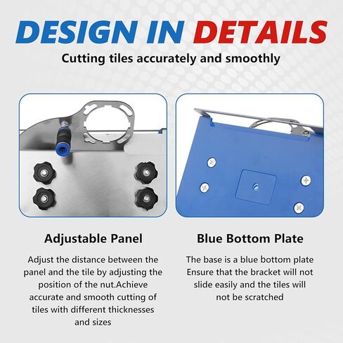 45 Degree Tile Chamfering Tool for 100-Type Angle Grinders, Universal Stand with 5 Diamond Saw Blades, Gloves, 39 Inch Hose, Screwdriver, Adapter Washers in Kuwait