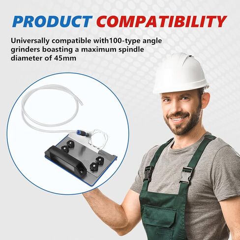 45 Degree Tile Chamfering Tool for 100-Type Angle Grinders, Universal Stand with 5 Diamond Saw Blades, Gloves, 39 Inch Hose, Screwdriver, Adapter Washers in Kuwait