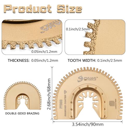 50-60 Grit Diamond Segmented Saw Blades - Precision Cutting for CFRP and Fiberglass, Open Teeth,Extra Thin Version, 3-17/32" Diameter, 3/64" Kerf（2-Pack） in Kuwait