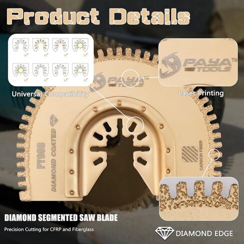 50-60 Grit Diamond Segmented Saw Blades - Precision Cutting for CFRP and Fiberglass, Open Teeth,Extra Thin Version, 3-17/32" Diameter, 3/64" Kerf（2-Pack） in Kuwait