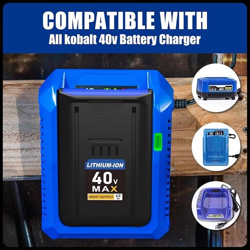 Replacement for Kobalt 40V Battery 6.0Ah Compatible with All Kobalt 40V Cordless Power Tool, for 40V Max Battery KB440-03 KB2540C-06 KB240-03 KRC60 | Fast Charging & Extended Runtime in Saudi Arabia