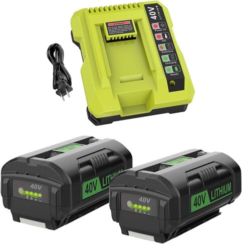 2 حزم 7.5Ah بطارية OP4060A وشاحن كومبو OP401 لاستبدال بطارية Ryobi 40 فولت وشاحن OP4075A OP40601 OP4060A OP401 OP403 in Kuwait