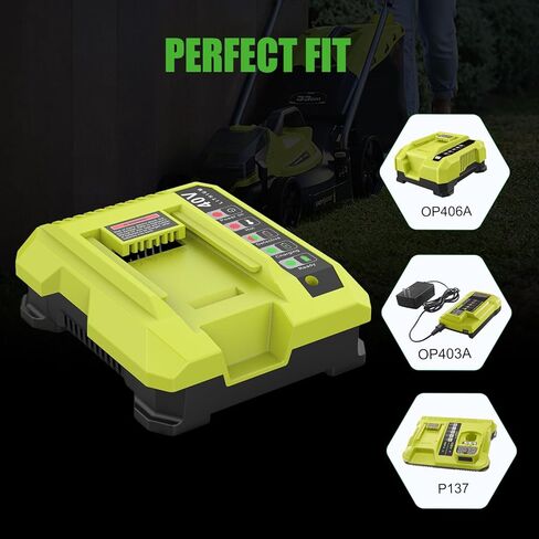 2 حزم 7.5Ah بطارية OP4060A وشاحن كومبو OP401 لاستبدال بطارية Ryobi 40 فولت وشاحن OP4075A OP40601 OP4060A OP401 OP403 in Kuwait