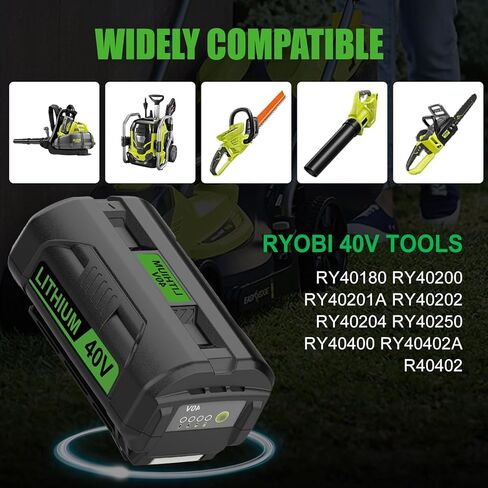 2 حزم 7.5Ah بطارية OP4060A وشاحن كومبو OP401 لاستبدال بطارية Ryobi 40 فولت وشاحن OP4075A OP40601 OP4060A OP401 OP403 in Kuwait