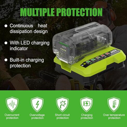 2 حزم 7.5Ah بطارية OP4060A وشاحن كومبو OP401 لاستبدال بطارية Ryobi 40 فولت وشاحن OP4075A OP40601 OP4060A OP401 OP403 in Kuwait
