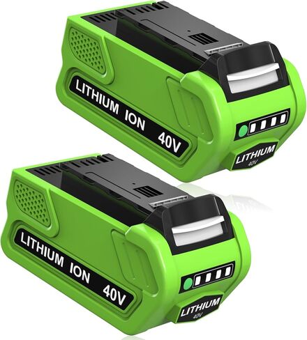 2 Pack 40V 6000mAh Extend Capacity Replacement for Greenworks 40V Battery Compatible with Greenworks 40 Volt Battery 29252 20202 22262 25312 20642 22272 29462 29472 Tools (NOT for Gen 1) (Green) in Kuwait