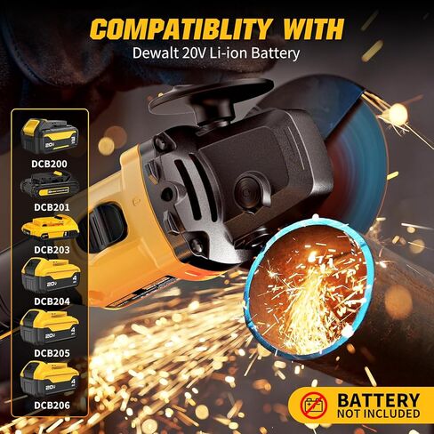 Angle Grinder 4-1/2" Brushless for Dewalt 20V Battery, 6 Variable Speed Power Grinder, Cordless Angle Grinder Power Tools For Cutting Grinding Polishing (Tool Only) in Kuwait