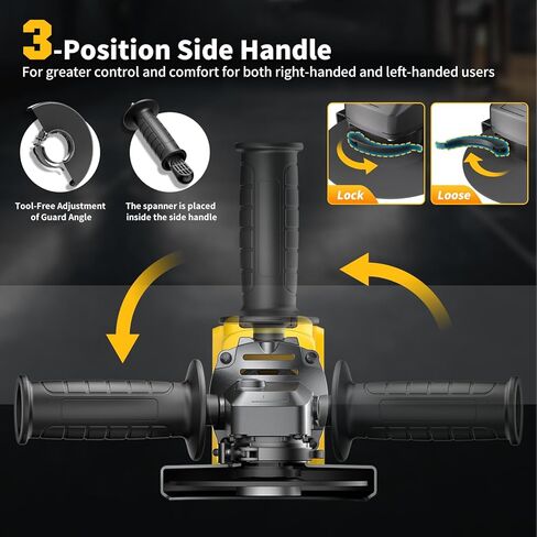 Angle Grinder 4-1/2" Brushless for Dewalt 20V Battery, 6 Variable Speed Power Grinder, Cordless Angle Grinder Power Tools For Cutting Grinding Polishing (Tool Only) in Kuwait