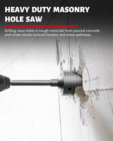 DAYDOOR 4-1/2" (115mm) Concrete Hole Saw with SDS Plus Shank Adapter, Tungsten Carbide Tipped Masonry Hole Saw, Heavy Duty Concrete Core Drill Bit for Brick, Cement Wall, and Stone in Kuwait