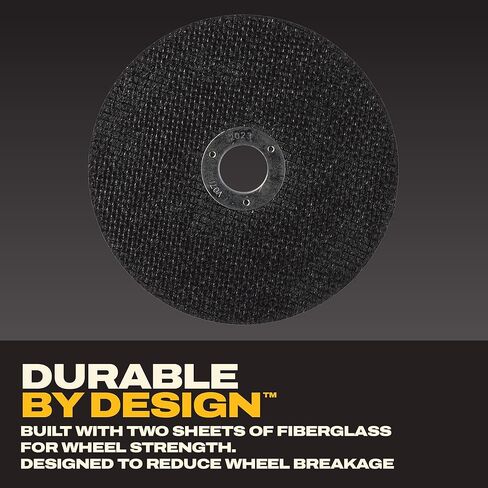 DEWALT 4-1/2 بوصة × 0.045 بوصة شفرة قطع كاشطة من أكسيد الألومنيوم مع 7/8 بوصة، 15 حزمة من عجلات القطع للأغراض العامة (DWA8051B15) in Kuwait
