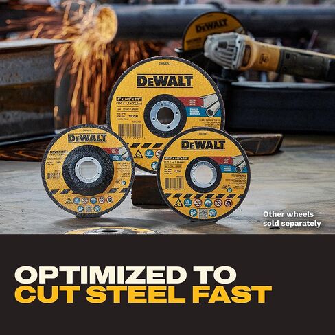 DEWALT 4-1/2 بوصة × 0.045 بوصة شفرة قطع كاشطة من أكسيد الألومنيوم مع 7/8 بوصة، 15 حزمة من عجلات القطع للأغراض العامة (DWA8051B15) in Kuwait