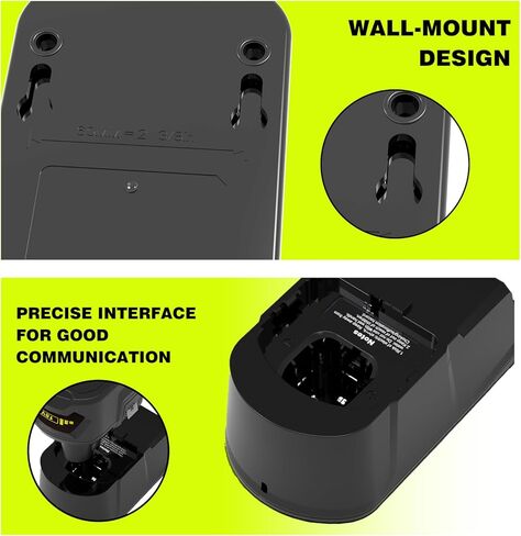شاحن سريع Powilling P118 18V لبطاريات Ryobi ONE+ ليثيوم أيون، بديل لP117 P118B، متوافق مع بطارية Ryobi 18V P100 P102 P103 P105 P107 P108 in Kuwait