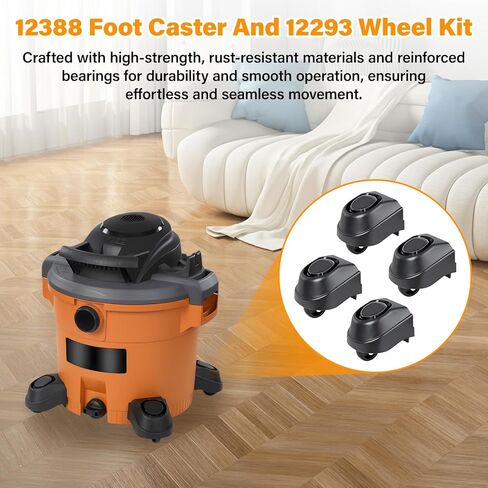 4 قطع بديلة لعجلة العجلات 12388 و12293 لمتجر Ridgid Wet/Dry Shop Vac، تناسب موديلات 6-20 جالون WD16650 WD06350 WD1635 in Kuwait