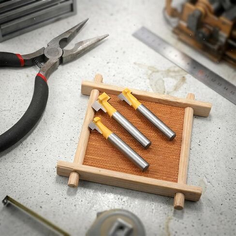 3 قطعة T فتحة راوتر بت ثقب المفتاح راوتر بت مجموعة 1/4 بوصة عرقوب ثقب المفتاح بت 5/16 "، 3/8" ، 1/2 "T المسار راوتر بت مجموعة للخشب لتقوم بها بنفسك الحرفية in Kuwait