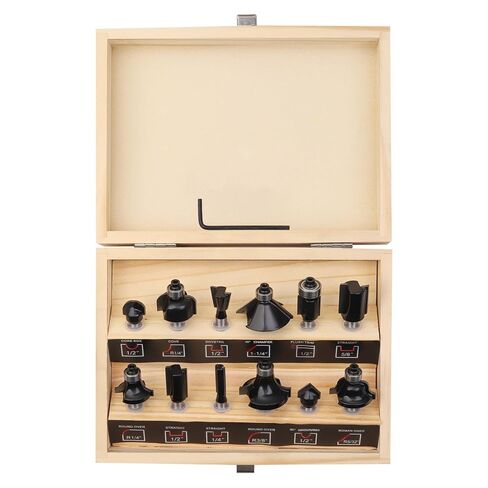 Router Bits 1/4 Inch Shank 12 Pieces, Tungsten Carbide 1/4" Router Bit Set with Wood Box, for Professional and Beginners Carpenter in Kuwait