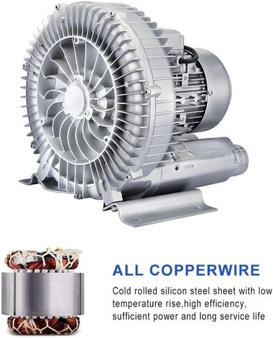 1piece Single Phase 1HP Compressor Ring Regenerative Vortex Blower, High Pressure Air Pump Side Channel Blower in Kuwait