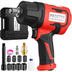 طقم مفتاح ربط هوائي احترافي مقاس 3/4 بوصة من Proster - عزم دوران 2000 قدم رطل، 7000 دورة في الدقيقة، مقبس هوائي بتصميم خفيف الوزن مع مقابس 32 مم و33 مم، مثالي للاستخدام الميكانيكي والشاحنات والزراعة in Kuwait