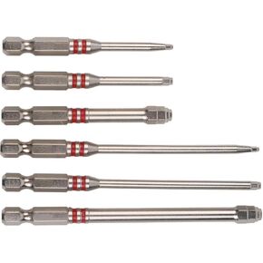 6pcs Hex Shank Screwdriver Bits Set, Pagoda-Shaped Socket for Electric Drills & Wrenches, High-Strength Magnetic Driver Bits with Red Markings, 65mm & 100mm in Kuwait